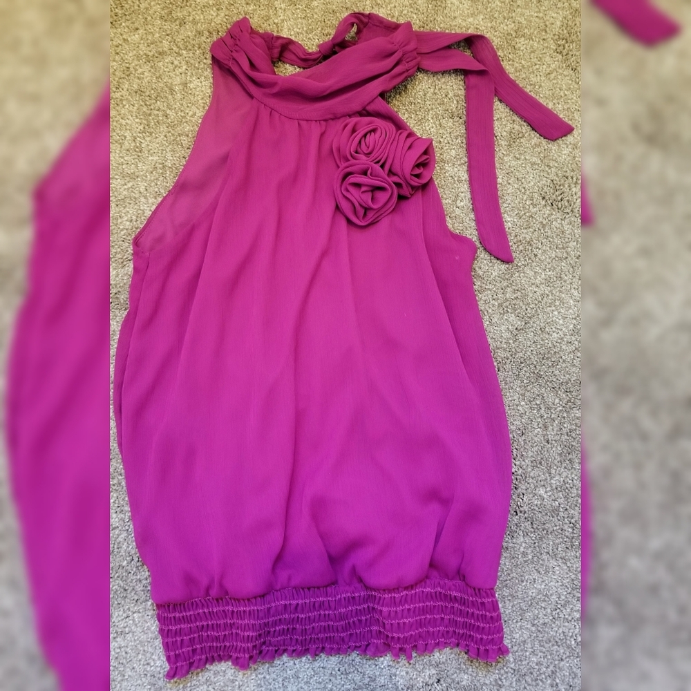 Fuchsia sleeveless blouse